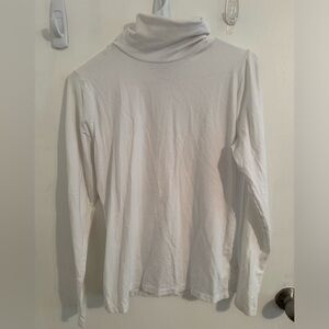Plain white turtle neck
